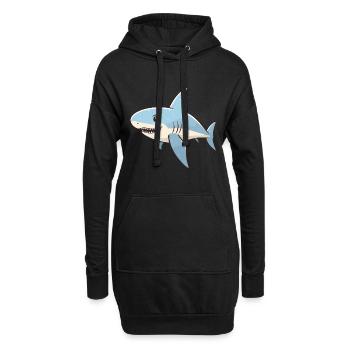 Kawaii Hai - Ocean Wonder - Hoodie-Kleid - Schwarz - Vorne