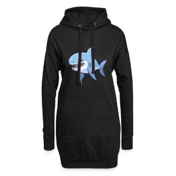 Kawaii Hai - Prédateur espiègle - Sweat-shirt à capuche long Femme - noir - Devant