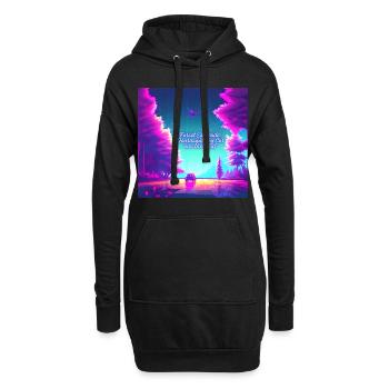Journée d'escapade en voiture forêt sauvage - Sweat-shirt à capuche long Femme - noir - Devant