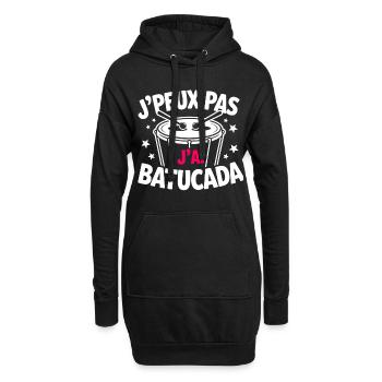 J’peux pas, j’ai Batucada - Sweat-shirt à capuche long Femme - noir - Devant