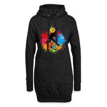 trottinette freestyle - Sweat-shirt à capuche long Femme - noir - Devant