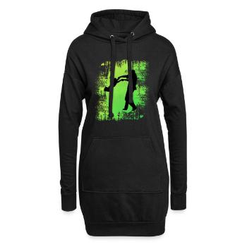 Vater und Tochter - Hoodie-Kleid - Schwarz - Vorne