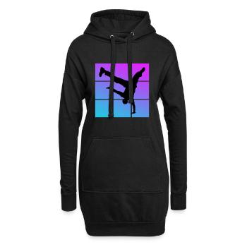 Breakdance - Sweat-shirt à capuche long Femme - noir - Devant