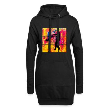 Père et fille - Sweat-shirt à capuche long Femme - noir - Devant