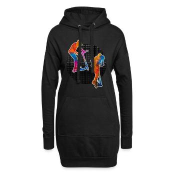 trottinette freestyle - Sweat-shirt à capuche long Femme - noir - Devant