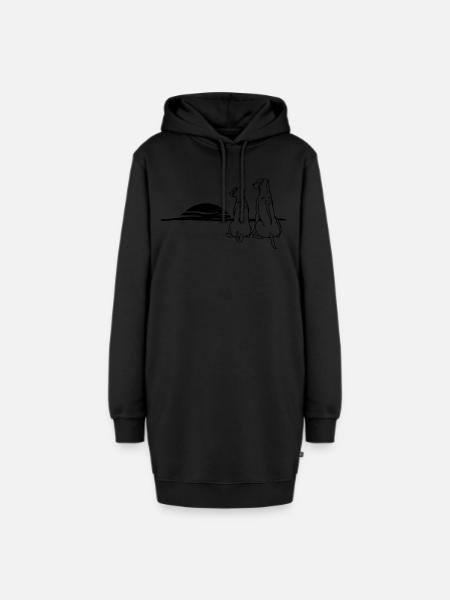 2 Rhodesian Ridgebacks - Hoodie-Kleid - Schwarz
