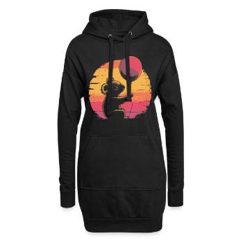 Koala mit Luftballon Vintage Silhouette - Hoodie-Kleid - Schwarz - Vorne