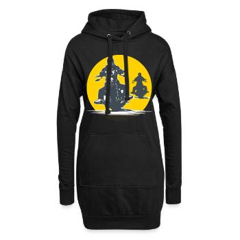 biker bike bike bike vintage papa papy biker - Hoodie-Kleid - Schwarz - Vorne
