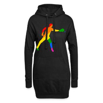 Colorful table tennis - Hoodie Dress - black - Front