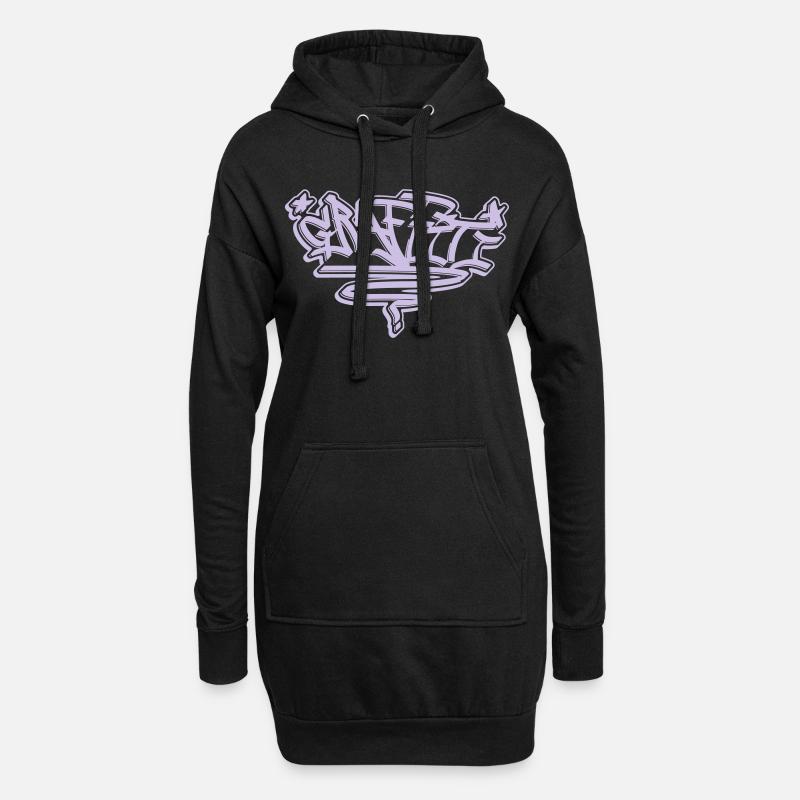 Graffiti Tag "Graffiti" - Hoodie-Kleid - Schwarz