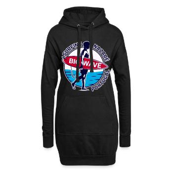 Surfing Nazaré Big Wave Portugal - Sweat-shirt à capuche long Femme - noir - Devant