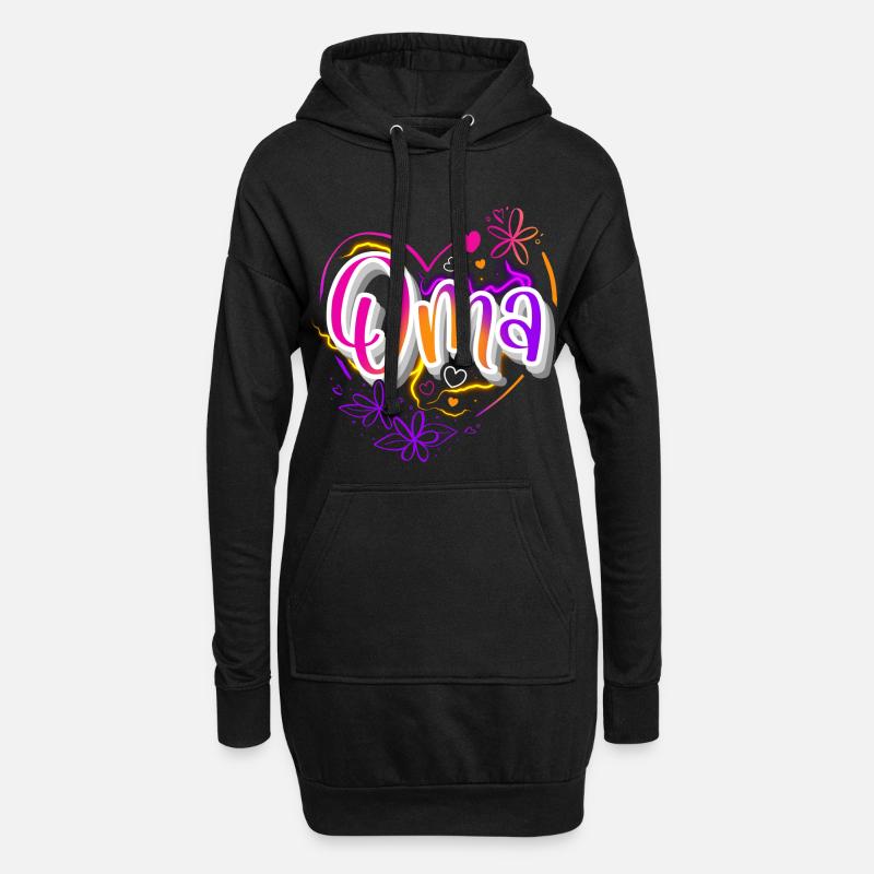 Oma - Hoodie-Kleid - Schwarz