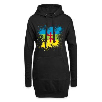 Amazigh - Sweat-shirt à capuche long Femme - noir - Devant