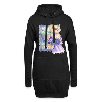 Pastellblumen GuteVibes - Hoodie-Kleid - Schwarz - Vorne