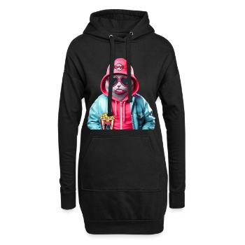 Pop Art Cat - Hoodie Dress - black - Front