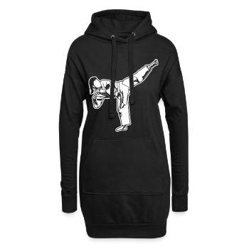 Weibliche Karateka - Hoodie-Kleid - Schwarz - Vorne