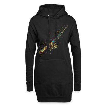 Graffiti de canne à pêche - Sweat-shirt à capuche long Femme - noir - Devant