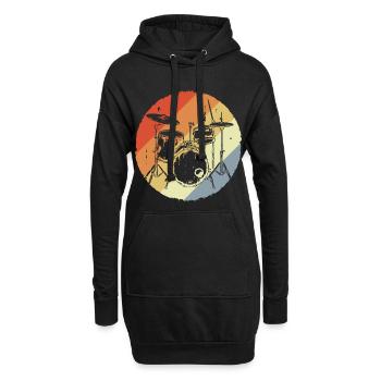 Batterie Rétro - Sweat-shirt à capuche long Femme - noir - Devant