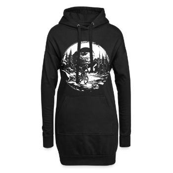 Mountainbiker Grafik - Hoodie-Kleid - Schwarz - Vorne
