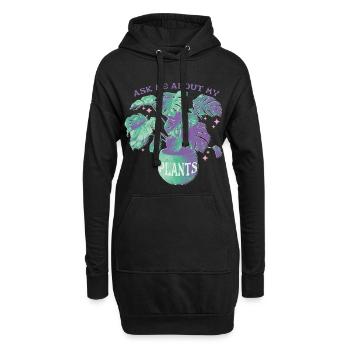 Ask Me About My Plants - Hoodie-Kleid - Schwarz - Vorne