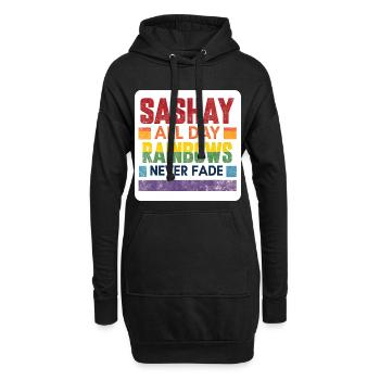 LGBTQIA+ Aufkleber Gay Pride Sashay den ganzen Tag - Hoodie-Kleid - Schwarz - Vorne