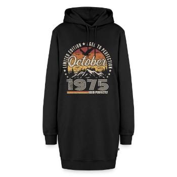 Oktober 1975 Geburtstagsgeschenk - Oktober 1975 - Hoodie-Kleid - Schwarz - Vorne