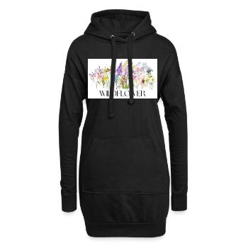 Fleur Prairie Aquarelle Design - Sweat-shirt à capuche long Femme - noir - Devant