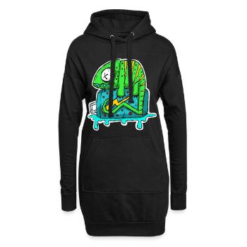 Chamäleon Energydrink Dose. Cartoon Comic Grafitti - Hoodie-Kleid - Schwarz - Vorne