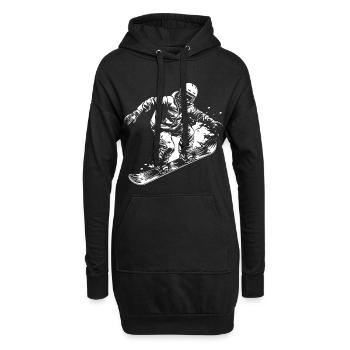 Snowboarder Zeichnung - Hoodie-Kleid - Schwarz - Vorne