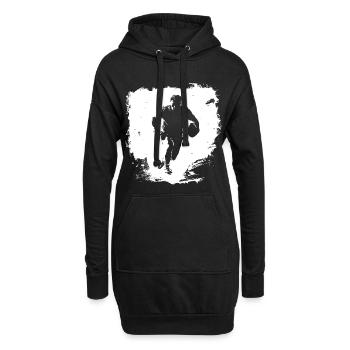 Rugby Streetart - Hoodie-Kleid - Schwarz - Vorne
