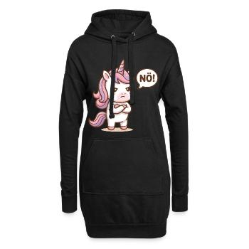 Süßes Einhorn Nö Lustiger Spruch - Hoodie-Kleid - Schwarz - Vorne