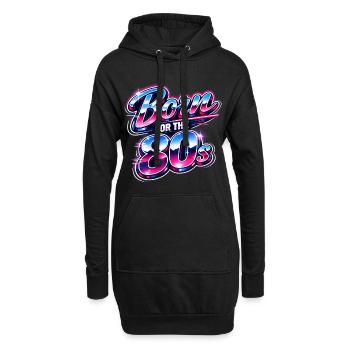 Geboren für die 80er Neon - Hoodie-Kleid - Schwarz - Vorne