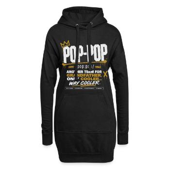 Pop-Pop Définition - Grand-Père Cool et Légendaire - Sweat-shirt à capuche long Femme - noir - Devant