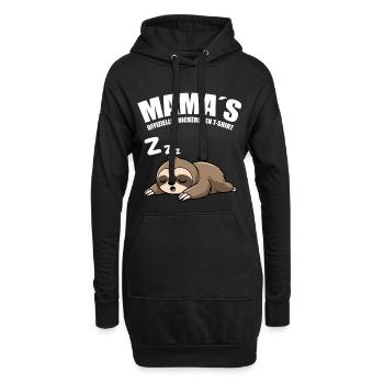 Muttertagsgeschenke für Mama – Lustiges Faultier - Hoodie-Kleid - Schwarz - Vorne
