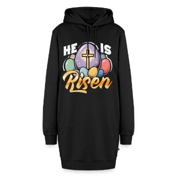 Joyeuse Pâques, douce chasse aux œufs du lapin, œufs de Pâques - Sweat-shirt à capuche long Femme - noir - Devant