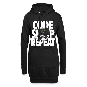 Code Sleep Repeat Programmer - Hoodie Dress - black - Front