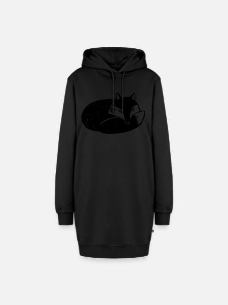 Fuchs - Hoodie-Kleid - Schwarz
