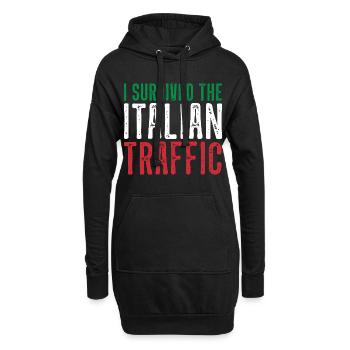 Italie Circulation Conduite Drôle - Sweat-shirt à capuche long Femme - noir - Devant