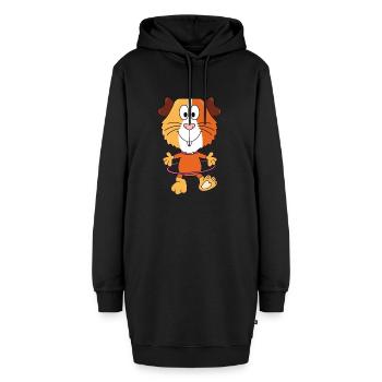 MEERSCHWEINCHEN - TIER - TIERE - TIERISCH - Hoodie-Kleid - Schwarz - Vorne - AI Model Female 172 light (172cm)