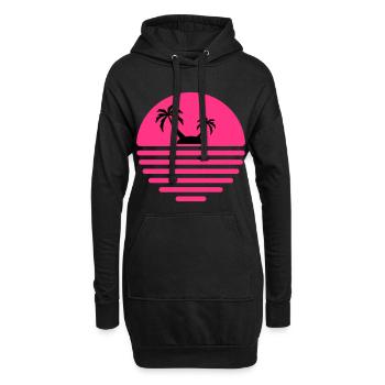 81 Sun Island Sea Palm Trees - Hoodie Dress - black - Front