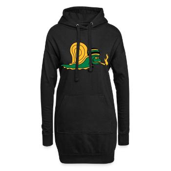 kiffer kiffen drogues conjointes fumer jamaica raggae - Sweat-shirt à capuche long Femme - noir - Devant