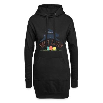 Happy Easter - Sweat-shirt à capuche long Femme - noir - Devant