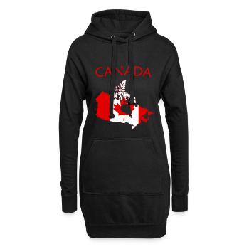canada de la collection "pays" - Sweat-shirt à capuche long Femme - noir - Devant