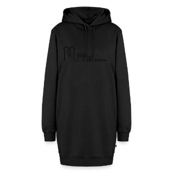 München - Hoodie-Kleid - Schwarz - Vorne - AI Model Female 172 light (172cm)