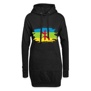 Amazigh - Sweat-shirt à capuche long Femme - noir - Devant