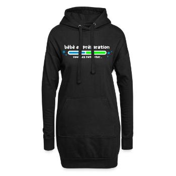 bébé en préparation - Sweat-shirt à capuche long Femme - noir - Devant