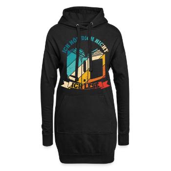 Ich Hör Dich Nicht Ich Lese | Geschenk Leseratte B - Hoodie-Kleid - Schwarz - Vorne