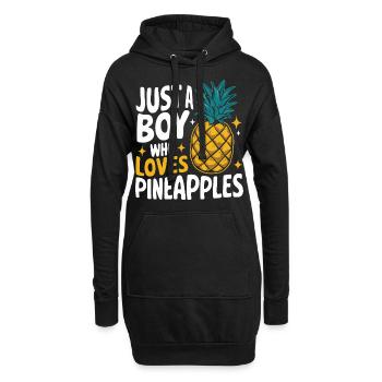 Ananas tropische hawaiianische Frucht - Hoodie-Kleid - Schwarz - Vorne