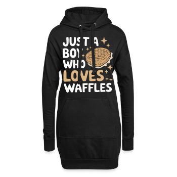 Waffeln Frühstück Süßigkeiten - Hoodie-Kleid - Schwarz - Vorne