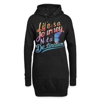 Schmetterling Monarchfalter Bunt Schmetterlinge - Hoodie-Kleid - Schwarz - Vorne